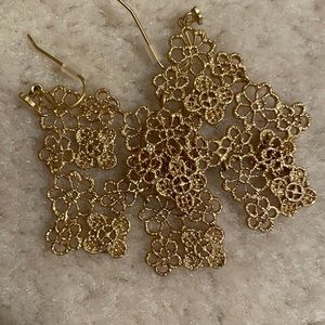 Gold heavy chandelier earrings